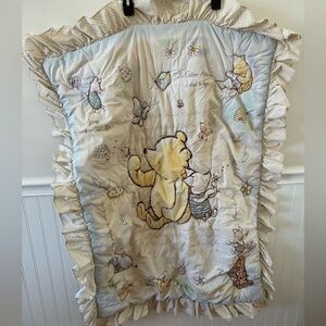Vintage Classic Pooh Winnie The Pooh Crown Crafts Crib Quilt Comforter Blanket